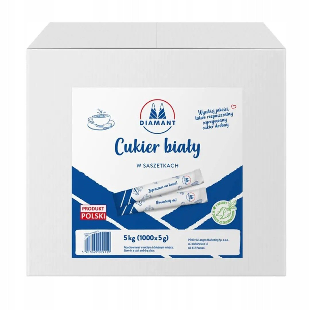 Cukier biały w saszetkach 5g x 1000 sztuk