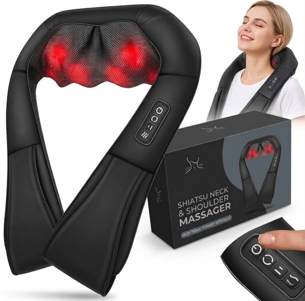 Masażer do Szyi Karku Pleców Shiatsu Podgrzewany Solidny Mocny