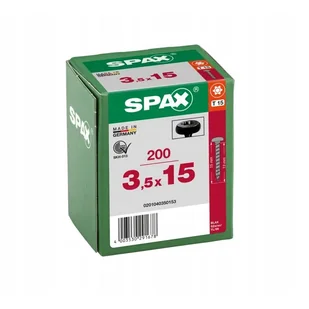 Wkręty do drewna SPAX 3,5x15mm,pełny gwint, łeb talerzowy, czarne 200szt. - Wkręty Wkręty do drewna SPAX 3,5x15mm,pełny gwint, łeb talerzowy, czarne 200szt. - Wkręty - miniaturka - grafika 1