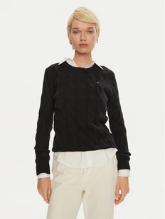 Tommy Hilfiger Sweter WW0WW43586 Czarny Regular Fit - Swetry damskie - miniaturka - grafika 1