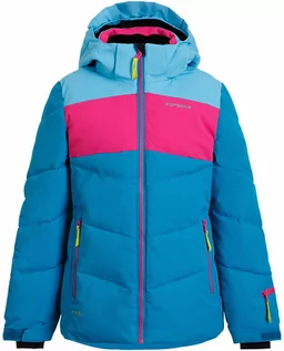 Kurtki i płaszcze dla dziewczynek - Icepeak Kurtka narciarska "Lages" w kolorze turkusowo-różowym - grafika 1