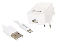 Ładowarki do telefonów - Sandberg Ładowarka AC EU Lightning 2.4A (441-03) - miniaturka - grafika 1