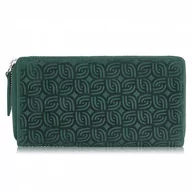 Portfele - PORTFEL DAMSKI SKÓRZANY ZIELONY W GEOMETRYCZNY WZÓR RFID PAOLO PERUZZI T-116-HGR - miniaturka - grafika 1