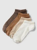 Skarpetki damskie - Krótkie skarpety z nadrukiem z logo w zestawie 4 szt. - miniaturka - grafika 1