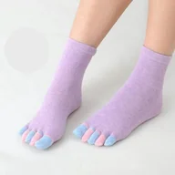 Skarpetki damskie - Stopki skarpetki pięciopalcowe kolorowe fioletowe joga pilates gimnastyka - miniaturka - grafika 1