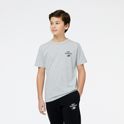 Koszulki męskie - Koszulka dziecięca New Balance YT31518AG  szara - miniaturka - grafika 1