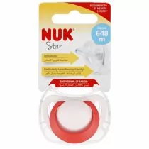 Nuk Smoczek uspokajający silikonowy 6-18m Star 10736751 - Smoczki uspokajające - miniaturka - grafika 1