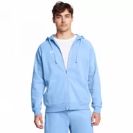 Bluzy sportowe męskie - Męska bluza dresowa rozpinana z kapturem Under Armour UA Rival Fleece FZ Hoodie - niebieska - UNDER ARMOUR - miniaturka - grafika 1
