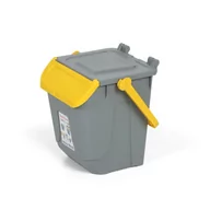 Kosze na śmieci - Plastikowy kosz do segregacji odpadów ECOLOGY, szaro-żółty - miniaturka - grafika 1