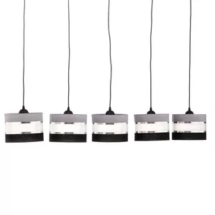 Lampa wisząca Helen szaro-srebrna belka 5-pkt. - Lampy sufitowe - miniaturka - grafika 3