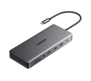 UGREEN CM681 4x USB 2x HDMI DisplayPort RJ45 SD/TF AUX PD 100W Szary - Huby USB - miniaturka - grafika 1