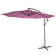 Parasole ogrodowe - Acerra parasol wspornikowy, parasol przeciwsłoneczny, Ø 3m uchylny, poliester/stal 11kg ~ lawendowo-czerwony bez stojaka - miniaturka - grafika 1