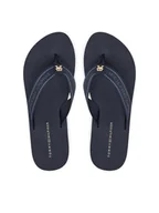 Klapki i japonki damskie - Tommy Hilfiger Japonki Hilfiger Webbing Beach Sandal FW0FW08515 Granatowy - miniaturka - grafika 1