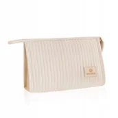 Kosmetyczki, organizery i kuferki - Betlewski Kosmetyczka Średnia Beżowa Skóra Eko Uniseks - miniaturka - grafika 1