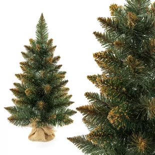 Choinka sztuczna SOSNA DIAMENTOWA ZŁOTA 55 cm - Choinki - miniaturka - grafika 1