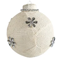 Bombki - Bombka choinkowa EUROFIRANY Fresh1, kremowa, 10 cm - miniaturka - grafika 1