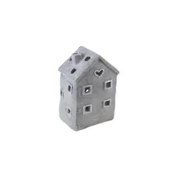 Ozdoby bożonarodzeniowe - Domek ceramiczny 16 x 12 x 30 cm szary - miniaturka - grafika 1