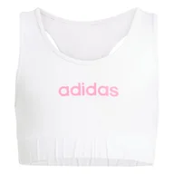 Koszulki i topy damskie - adidas Dziewczynki ESSENTIALS BRA TOP, white/pink fusion, 11-12 Years - miniaturka - grafika 1