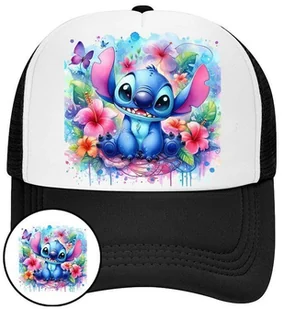 Czapka z Daszkiem Lilo i Stich Czarna z Nadrukiem Na Lato Siatka Bejsbolówka - Czapki i chusty sportowe męskie - miniaturka - grafika 1