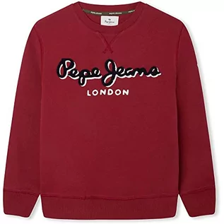 Bluzy dla chłopców - Pepe Jeans Crew Lamonty Bluza chłopięca, Czerwony (opalony czerwony), 18 lat - grafika 1