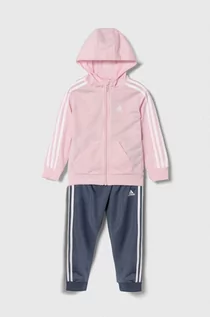 Dresy i komplety dla dziewczynek - adidas dres dziecięcy kolor różowy - grafika 1