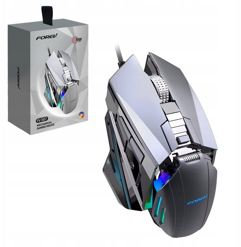 Forev mysz komputerowa gamingowa przewodowa szary FV-507 37348