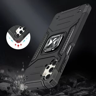 Wozinsky Ring Armor pancerne hybrydowe etui pokrowiec + magnetyczny uchwyt Samsung Galaxy A32 4G czarny - Etui i futerały do telefonów - miniaturka - grafika 7