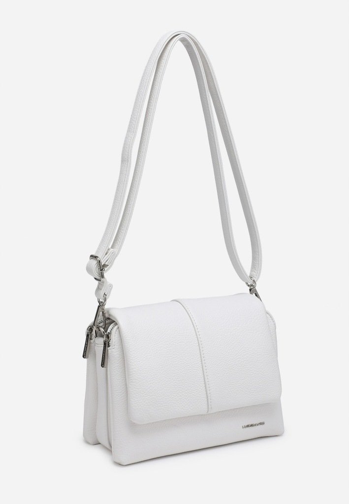 Biała Klasyczna Listonoszka Torebka Damska LUIGISANTO Dopinany Pasek