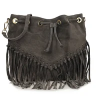 Torebki damskie - Stylowa skórzana listonoszka z ozdobnymi frędzlami Toscanio G145 - miniaturka - grafika 1