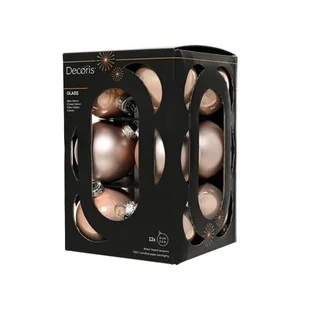 Bombka szklana mix emalia/mat 6 cm różowa 12 szt. - Bombki - miniaturka - grafika 1