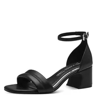 Sandały damskie - MARCO TOZZI Feel Me sandały damskie, miękka podszewka, wegańskie, 2-28337-42 sandały z obcasem, czarny, 42 EU - miniaturka - grafika 1