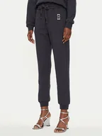 Spodnie sportowe damskie - Pinko Spodnie dresowe Felpa 100371 A23C Granatowy Regular Fit - miniaturka - grafika 1