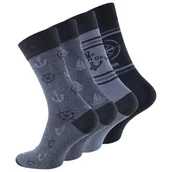 Skarpetki męskie - Skarpety męskie bawełniane granatowe 4 pary 43/46 klasyczne skarpetki - miniaturka - grafika 1