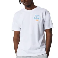Koszulki sportowe męskie - Koszulka New Balance MT21515WT -  biała - miniaturka - grafika 1