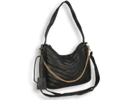 Torebki damskie - Torebka Damska Listonoszka Na Ramię Czarna - miniaturka - grafika 1