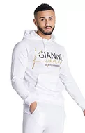 Bluzy męskie - Gianni Kavanagh Męska bluza z kapturem White Blurred Lines Hoddie, biały, S - miniaturka - grafika 1