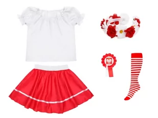 ZESTAW NARODOWY BIAŁO-CZERWONY 98-110 5el - Dresy i komplety dla dziewczynek - miniaturka - grafika 1