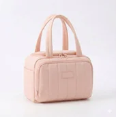 Torby męskie - Pikowana Torba Termiczna na Lunch Różowa Dla Kobiet - Idealna do Pracy i Szkoły - miniaturka - grafika 1