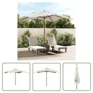 Parasole ogrodowe - The Living Store Parasol ogrodowy na drewnianym słupku - piaskowy - 300x300x273 cm - Parasol Ogrodowy - miniaturka - grafika 1