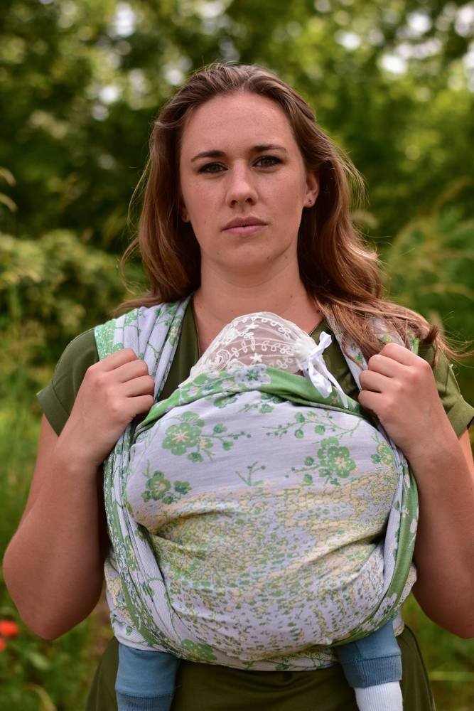 Yaro Slings Chusta tkana Yaro Sling - Flowersnake Trinity Yellow Green Tencel 6 4.6 m.