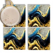 Gadżety dla niej i dla niego - Zestaw Podkładki Szklane pod Kubek 4 Szt Mix Wzory - miniaturka - grafika 1