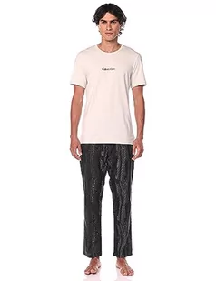 Calvin Klein Męskie spodnie S/S zestaw piżamowy, Svr Bch Tp, Mdn Mh Grid_svr Brh Btm, XL - Spodenki męskie - miniaturka - grafika 1