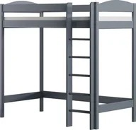 Łóżka dla dzieci i młodzieży - Elior Szare łóżko dziecięce na antresoli z materacem - Igi 4X 160x80 cm - miniaturka - grafika 1