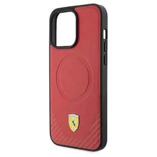 Ferrari FEHMP15LPTER iPhone 15 Pro 6.1" czerwony/red hardcase Carbon Metal Logo MagSafe - Etui i futerały do telefonów - miniaturka - grafika 6