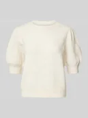 Swetry damskie - Sweter z dzianiny o kroju regular fit z bufiastymi rękawami model ‘DOFFY’ - miniaturka - grafika 1