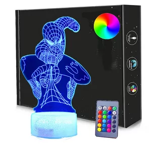 Lampka nocna 3D LED SPIDER-MAN USB + PILOT RGB - Wyposażenie pokoiku dziecięcego - miniaturka - grafika 1
