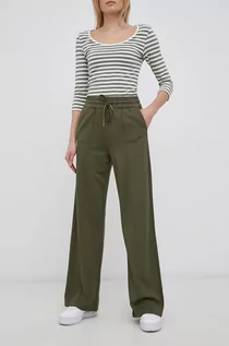 Spodnie damskie - Only Spodnie damskie kolor zielony proste high waist - grafika 1