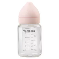 Butelki dla niemowląt - MOMBELLA Butelka antykolkowa szklana 180ml smoczek średni 3m+ OLD ROZE - miniaturka - grafika 1