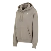 Bluzy damskie - Bluza damska New Balance WT51947DOK beżowa - miniaturka - grafika 1