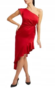 GUESS CZERWONA SUKIENKA DAMSKA ASYMETRYCZNA Z FALBANĄ S GXB - Sukienki GUESS CZERWONA SUKIENKA DAMSKA ASYMETRYCZNA Z FALBANĄ S GXB - Sukienki - miniaturka - grafika 1